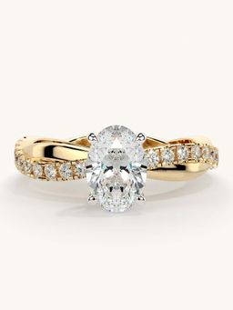 Valanova - Gold Sterling Silver and Certified Lab Grown Diamond 1.03Cts Ring