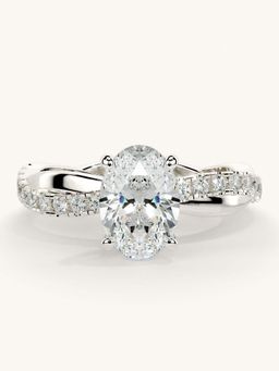 Valanova - White Gold Sterling Silver and Certified Lab Grown Diamond 1.28Cts Ring