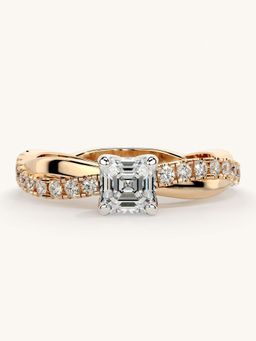 Valanova - Rose Gold Sterling Silver and Certified Lab Grown Diamond 0.78Cts Ring
