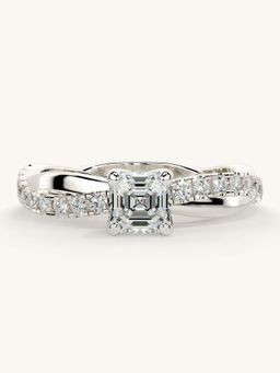 Valanova - White Gold Sterling Silver and Certified Lab Grown Diamond 0.78Cts Ring