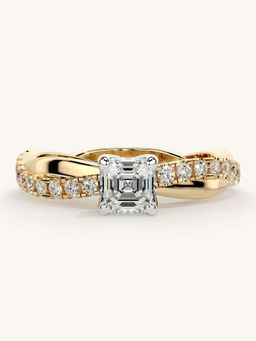 Valanova - Gold Sterling Silver and Certified Lab Grown Diamond 0.78Cts Ring