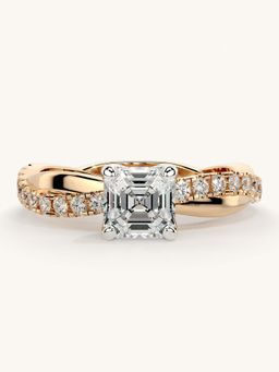 Valanova - Rose Gold Sterling Silver and Certified Lab Grown Diamond 1.03Cts Ring