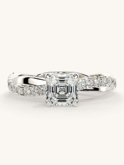 Valanova - White Gold Sterling Silver and Certified Lab Grown Diamond 1.03Cts Ring