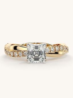 Valanova - Gold Sterling Silver and Certified Lab Grown Diamond 1.03Cts Ring