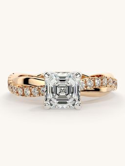 Valanova - Rose Gold Sterling Silver and Certified Lab Grown Diamond 1.28Cts Ring