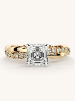 Valanova - Gold Sterling Silver and Certified Lab Grown Diamond 1.28Cts Ring