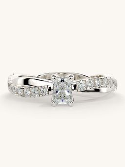 Valanova - White Gold Sterling Silver and Certified Lab Grown Diamond 0.53Cts Ring