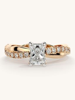 Valanova - Rose Gold Sterling Silver and Certified Lab Grown Diamond 0.78Cts Ring