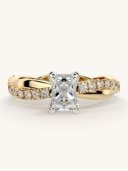 Valanova - Gold Sterling Silver and Certified Lab Grown Diamond 0.78Cts Ring