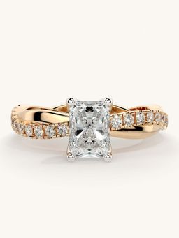 Valanova - Rose Gold Sterling Silver and Certified Lab Grown Diamond 1.03Cts Ring