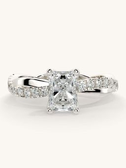 Valanova - White Gold Sterling Silver and Certified Lab Grown Diamond 1.03Cts Ring