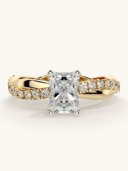 Valanova - Gold Sterling Silver and Certified Lab Grown Diamond 1.03Cts Ring