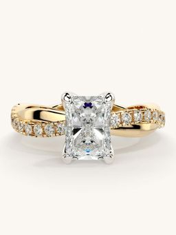 Valanova - Gold Sterling Silver and Certified Lab Grown Diamond 1.28Cts Ring