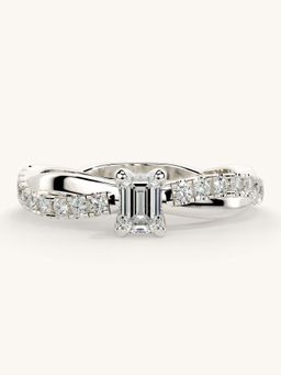 Valanova - White Gold Sterling Silver and Certified Lab Grown Diamond 0.53Cts Ring