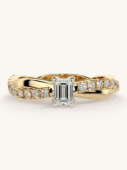 Valanova - Gold Sterling Silver and Certified Lab Grown Diamond 0.53Cts Ring