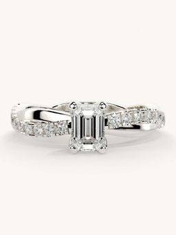 Valanova - White Gold Sterling Silver and Certified Lab Grown Diamond 0.78Cts Ring