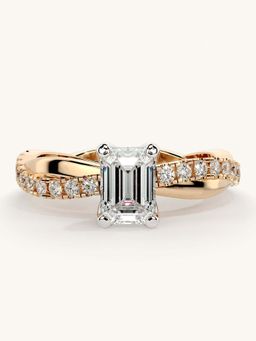 Valanova - Rose Gold Sterling Silver and Certified Lab Grown Diamond 1.03Cts Ring
