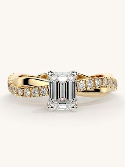 Valanova - Gold Sterling Silver and Certified Lab Grown Diamond 1.03Cts Ring