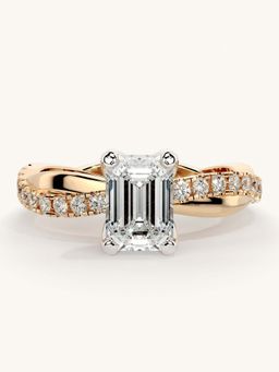 Valanova - Rose Gold Sterling Silver and Certified Lab Grown Diamond 1.28Cts Ring