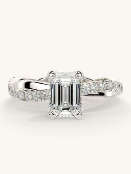 Valanova - White Gold Sterling Silver and Certified Lab Grown Diamond 1.28Cts Ring