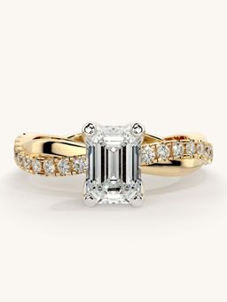 Valanova - Gold Sterling Silver and Certified Lab Grown Diamond 1.28Cts Ring