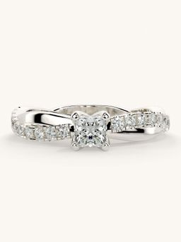 Valanova - White Gold Sterling Silver and Certified Lab Grown Diamond 0.53Cts Ring