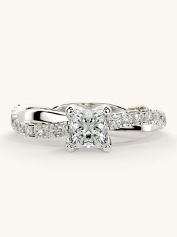 Valanova - White Gold Sterling Silver and Certified Lab Grown Diamond 0.78Cts Ring
