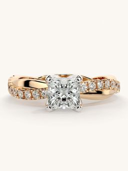 Valanova - Rose Gold Sterling Silver and Certified Lab Grown Diamond 1.03Cts Ring