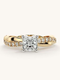 Valanova - Gold Sterling Silver and Certified Lab Grown Diamond 1.03Cts Ring