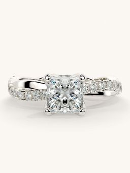 Valanova - White Gold Sterling Silver and Certified Lab Grown Diamond 1.28Cts Ring