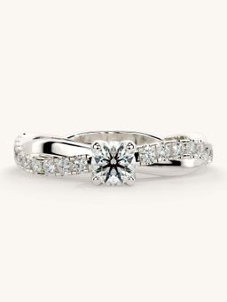 Valanova - White Gold Sterling Silver and Certified Lab Grown Diamond 0.53Cts Ring