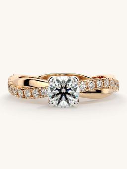 Valanova - Rose Gold Sterling Silver and Certified Lab Grown Diamond 0.78Cts Ring