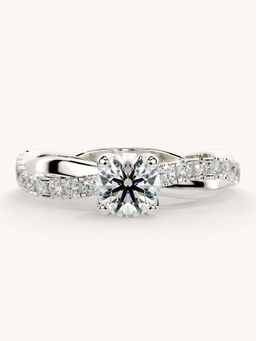 Valanova - White Gold Sterling Silver and Certified Lab Grown Diamond 0.78Cts Ring