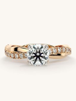 Valanova - Rose Gold Sterling Silver and Certified Lab Grown Diamond 1.03Cts Ring