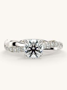 Valanova - White Gold Sterling Silver and Certified Lab Grown Diamond 1.03Cts Ring