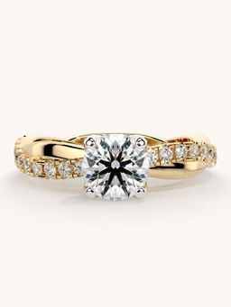 Valanova - Gold Sterling Silver and Certified Lab Grown Diamond 1.03Cts Ring