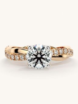 Valanova - Rose Gold Sterling Silver and Certified Lab Grown Diamond 1.28Cts Ring