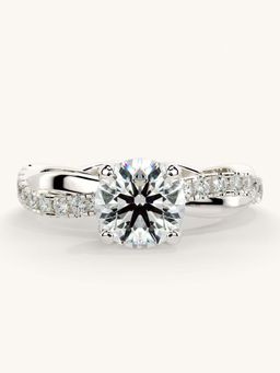 Valanova - White Gold Sterling Silver and Certified Lab Grown Diamond 1.28Cts Ring