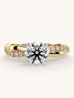 Valanova - Gold Sterling Silver and Certified Lab Grown Diamond 1.28Cts Ring