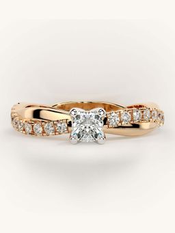 Valanova - Rose Gold Sterling Silver and Certified Lab Grown Diamond 0.53Cts Ring