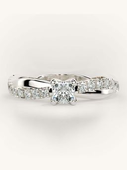 Valanova - White Gold Sterling Silver and Certified Lab Grown Diamond 0.53Cts Ring