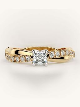 Valanova - Gold Sterling Silver and Certified Lab Grown Diamond 0.53Cts Ring