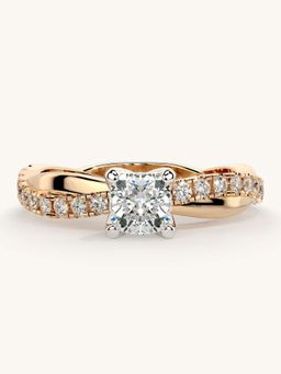 Valanova - Rose Gold Sterling Silver and Certified Lab Grown Diamond 0.78Cts Ring