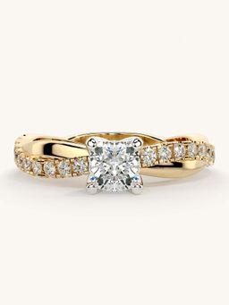 Valanova - Gold Sterling Silver and Certified Lab Grown Diamond 0.78Cts Ring