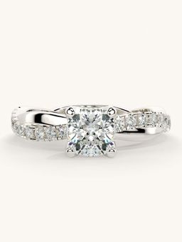Valanova - White Gold Sterling Silver and Certified Lab Grown Diamond 1.03Cts Ring