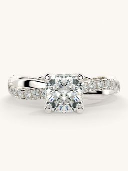 Valanova - White Gold Sterling Silver and Certified Lab Grown Diamond 1.28Cts Ring