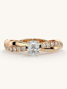 Valanova - Rose Gold Sterling Silver and Certified Lab Grown Diamond 0.53Cts Ring