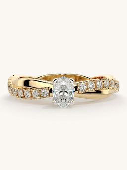 Valanova - Gold Sterling Silver and Certified Lab Grown Diamond 0.53Cts Ring