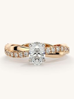 Valanova - Rose Gold Sterling Silver and Certified Lab Grown Diamond 0.78Cts Ring