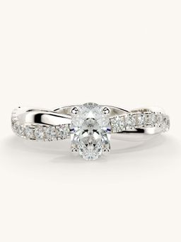 Valanova - White Gold Sterling Silver and Certified Lab Grown Diamond 0.78Cts Ring